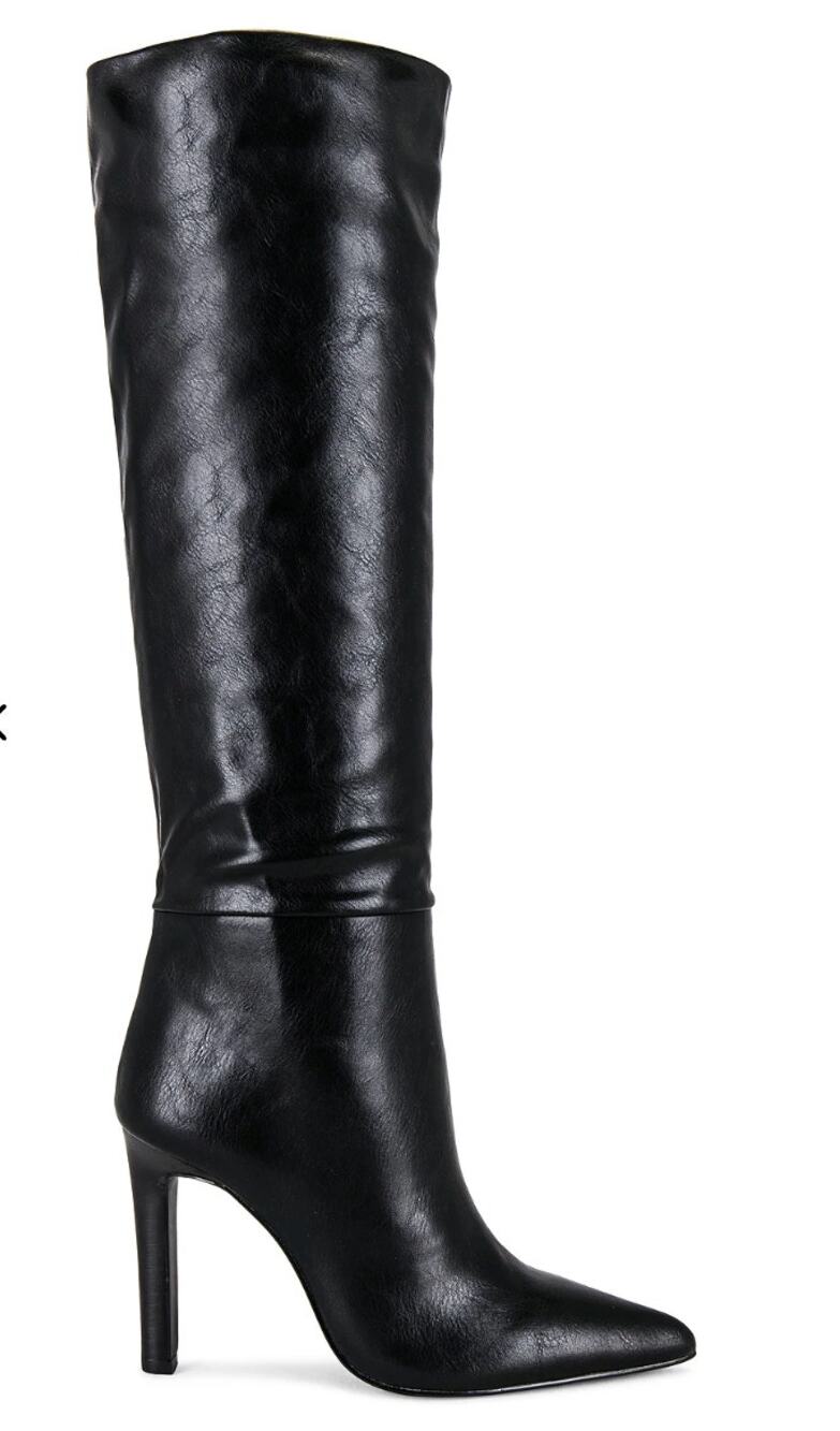 Femme Los Angeles 9 The Soho Boots in Nero Knee High Leather Pointed Stiletto